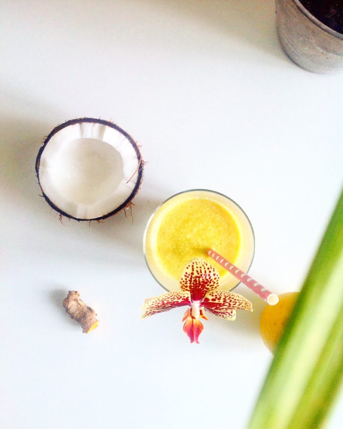 verre jus paille coco aloe vera ginger