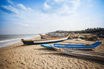 plage barque pondichery